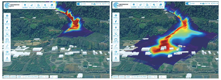 SDF 土石流數值模擬示意圖