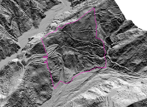 大規模崩塌特定水土保持區示意圖