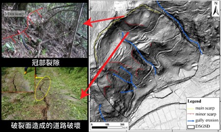 大規模崩塌潛勢區地表特徵圖